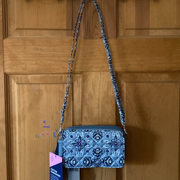 Vera Bradley Floral Crossbody Bag in Gray and Purple - Picture 3 of 7